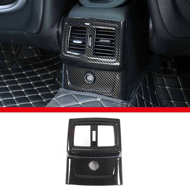 Für BMW X1 F48 X2 F47 2016-21 ABS Kohlefaser Auto Hintere Reihe Klimaanlage Luftauslass Rahmen Dekorativer Aufkleber Auto Zubehör