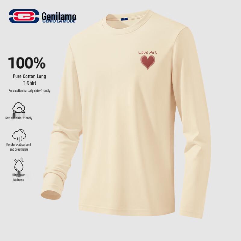 GENIOLAMODE Men s Pure Cotton Long Sleeve T-Shirt 3XL