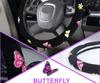 Universal 38cm Butterfly Flower Embroidery Car SUV Interior Steering Wheel Cover