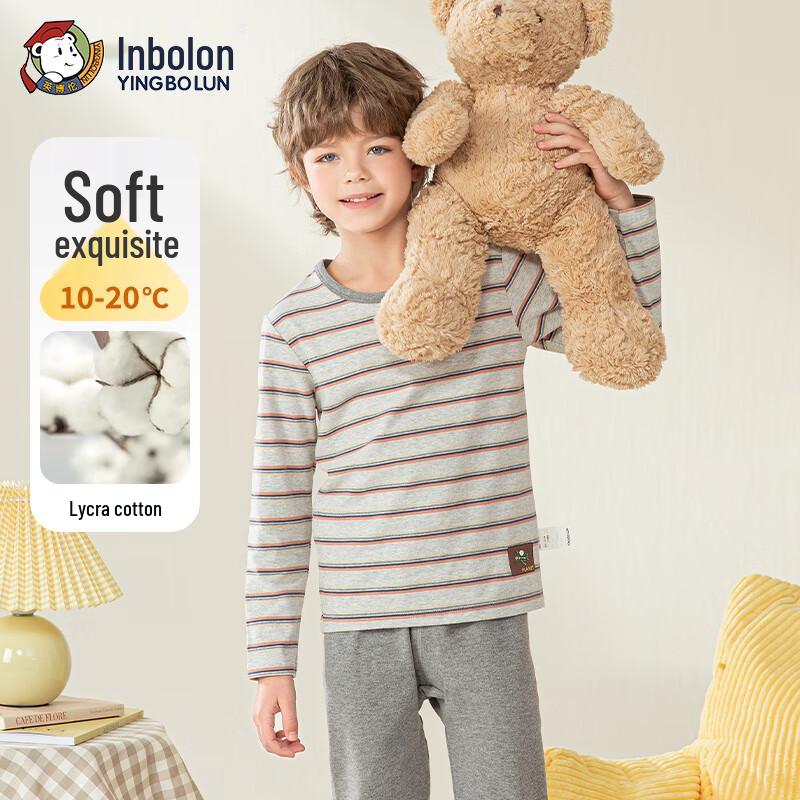 Yingbolun Boys' Pure Cotton Long Underwear Set