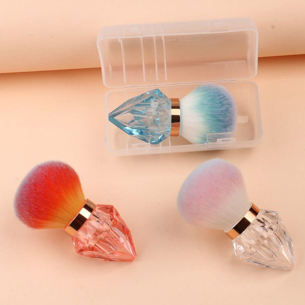 Dust-proof Nail Cleaning Brush Rhinestone Shape Makeup Brush Mini Powder Blusher Brush  Travel