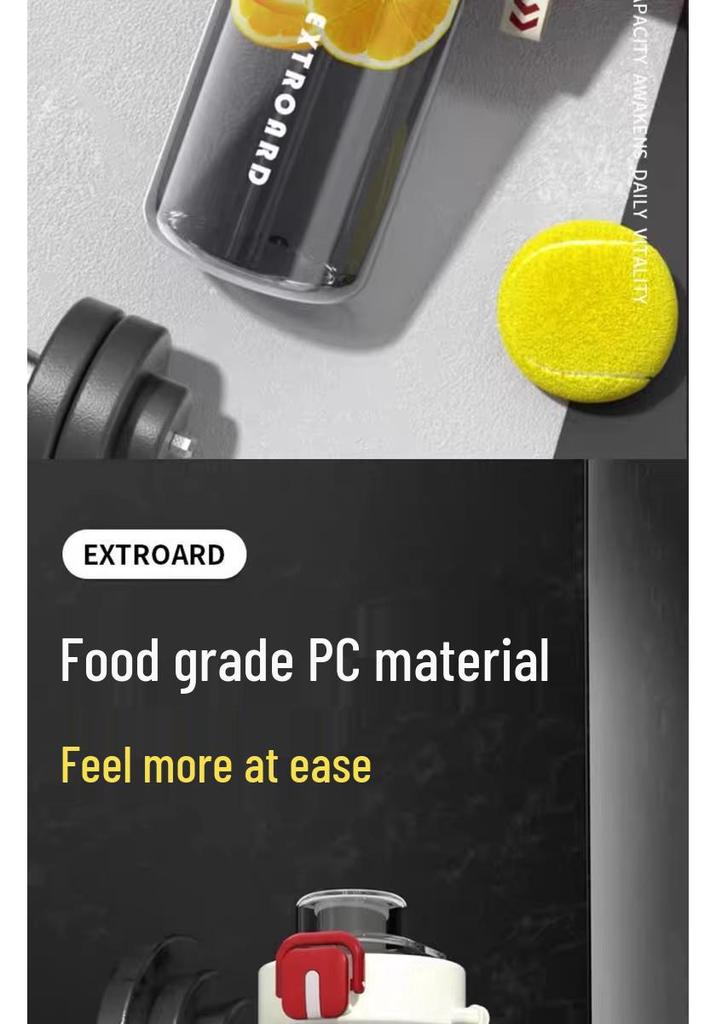 Large Capacity Sport Water Bottle: Portable, High Temp Resistant, Drop-proof, with Straw, Double Drinking Design