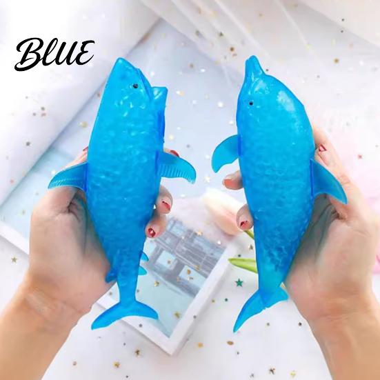 Shark Stress Toy Bead-Filled Squeeze Relief Blue Dolphin Sensory Kids Reliever Soft Ball Simulation Sea Animal Pinch Fidget Relaxation Hand