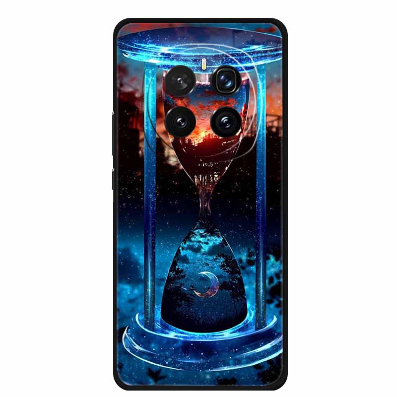 For Honor Magic 7 Case 7Pro Painted Cat Colorful Soft Edge Silicone Black Bumper For Honor Magic7 Pro Back Cover Magic7 5G Para
