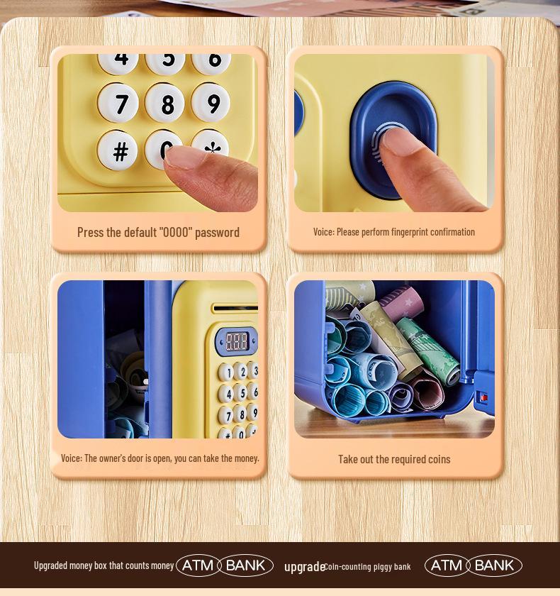 Password Coin Counting Money Jar: 2025 Kids' Savings Gift with Removable Lid