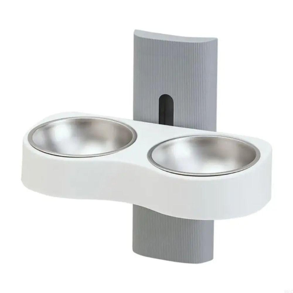 Space Saving Cats Watering Bowl Double Bowl Pet Feeding Bowl Dog Eatting Bowl  for Small Dogs