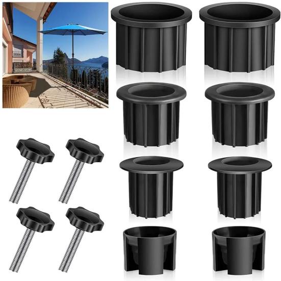 6/8/12Pcs Umbrella Stand Parts Replacement Weather-Resistant Parasol Stand Accessories Heavy Duty Umbrella Base Bracket with M8 Screws