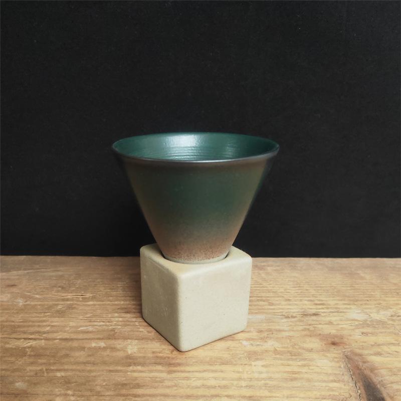 Rough Pottery Mug Creative Cup Ins Style Cup Ceramic Retro Coffee Cup Milk Tea Drink Cups Includes Base