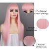Parrucche Sintetiche Lisce con Frangia Capelli Lunghi Setosi Resistenti al Calore Parrucca Completamente Meccanica Parrucca per Cosplay Festa per Donne alla Moda