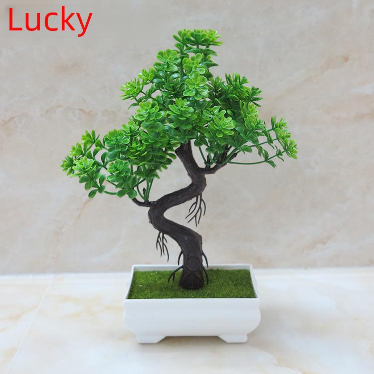 "Artificial Bonsai Potted Plants - Small, Plastic, Decorative Flowers for Desktop & Living Room"