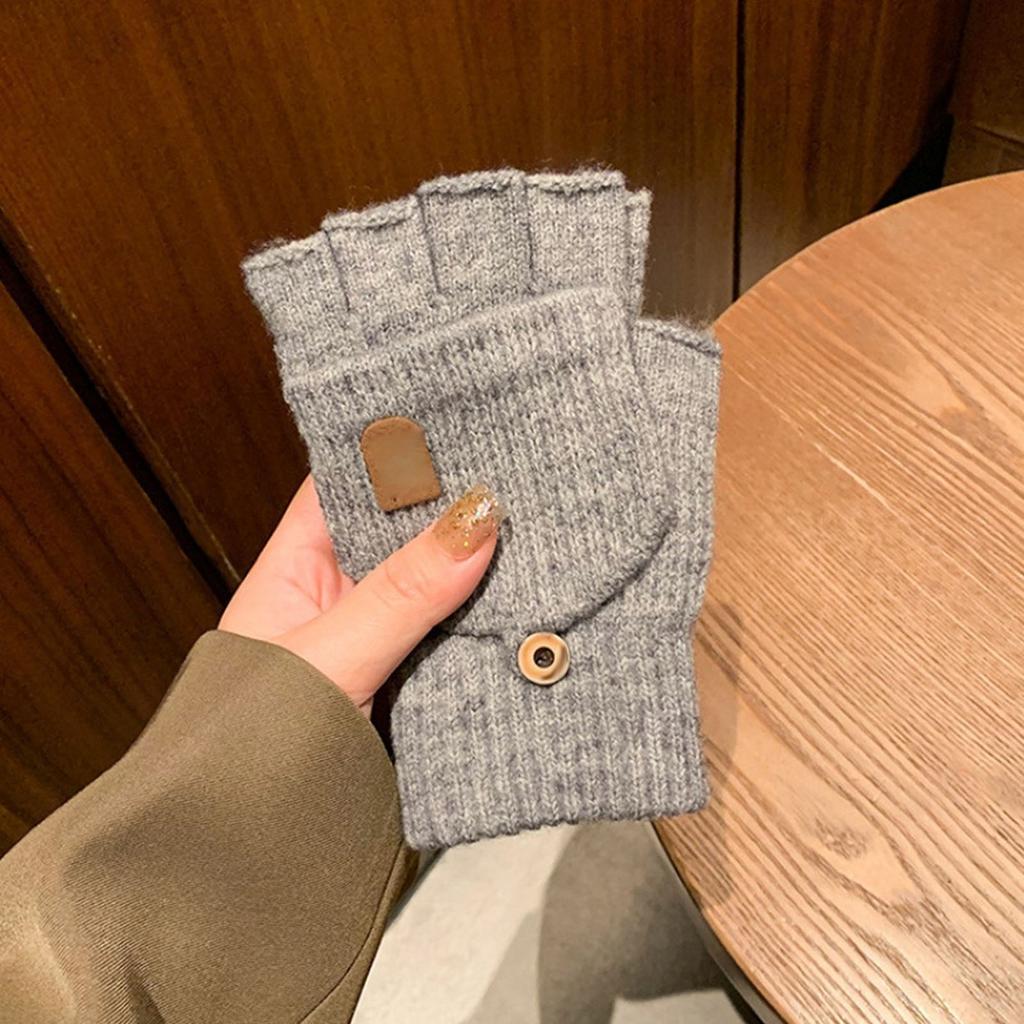 USB Heated Gloves Fingerless for Men Women Acrylic Fiber Electric Hand Warming Gloves for Winter Skiing Gaming Light Gray