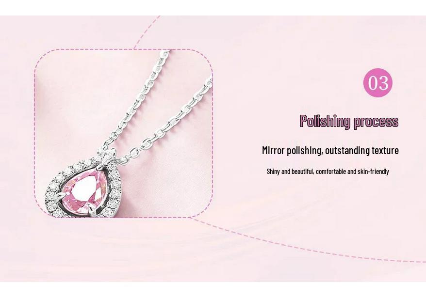 925 Sterling Silver Teardrop Necklace: Elegant, Niche Design Clavicle Chain Gift for Her