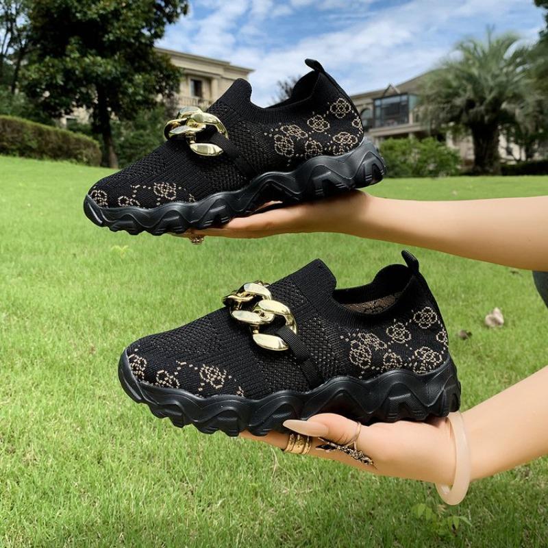 2025 Neue Bequeme Sneaker Flats Slip-on Damen Vulkanisierte Schuhe Mode Metall Dekoration Outdoor Lässig Atmungsaktive Sneaker