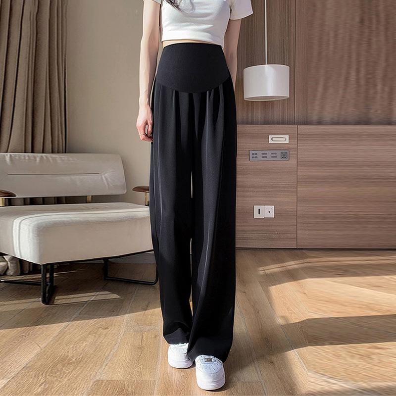 

Maternity Wide-Leg Cropped Pants: Casual, Loose, Belly-Supportive, Lightweight Summer Style L (Weight 110-130 lbs)