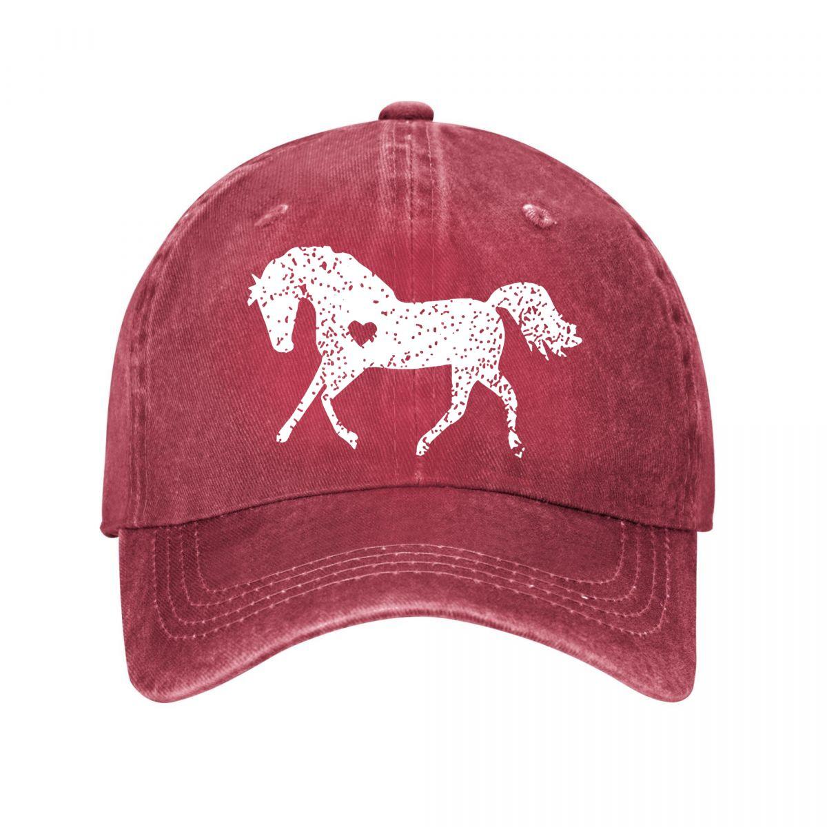 Suede Horse Baseball Cap  New Vintage Washed Cotton Baseball Cap Parent Kids Sun Hats Adjustable
