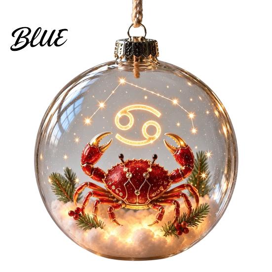 Acryl-Ornamente für Wandleuchte Leuchtendes Sternzeichen Weihnachtsornament Leuchtendes Schild Kugel mit Warm-LED Feiertagspartyzubehör 3D Klar Hängender Anhänger