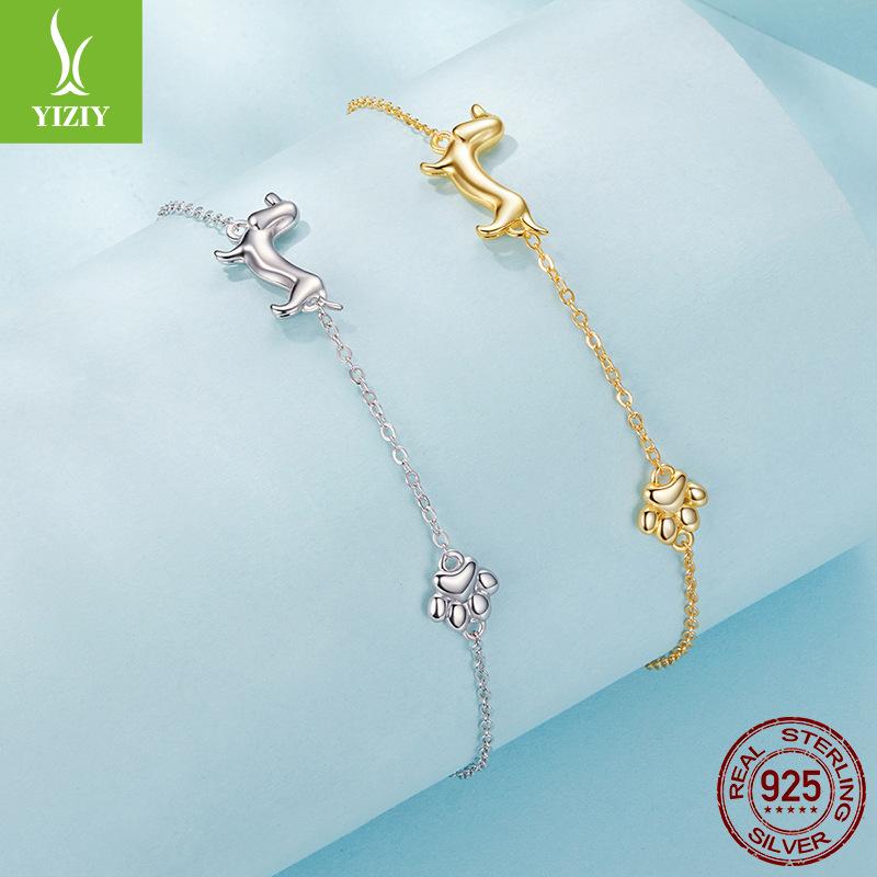 Dachshund Dog Bracelet Female, Simple And Cute Animal Dog S925 Sterling Silver Bracelet Jewelry