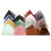 1Pc Reiki Healing Crystal Pyramid Ornament Decoration Energy Natural Stone Quartz Agate Amethyst Jade Gemstone Home Decor Jewelry Mini Furnishings 4cm