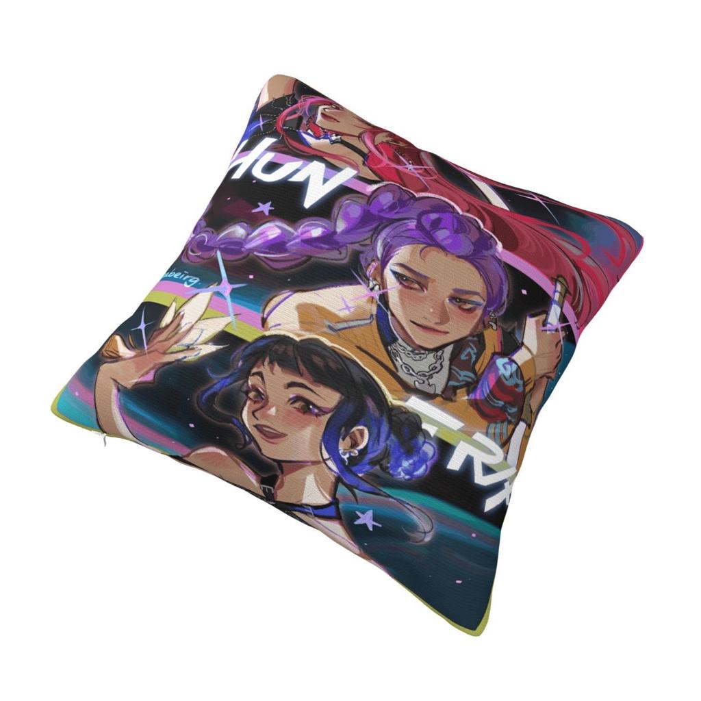Huntri Girl Group K-pop Demon Hunters Pillowcases Cushion Cover Flim 2025 Pillow Covers Sofa Decoration Zipper Multi Size