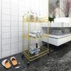 Wrought Iron Kitchen Hotel Furniture Island Table for Household Restaurant Storage Cart Bathroom Coffee Shop Trolley with Wheels