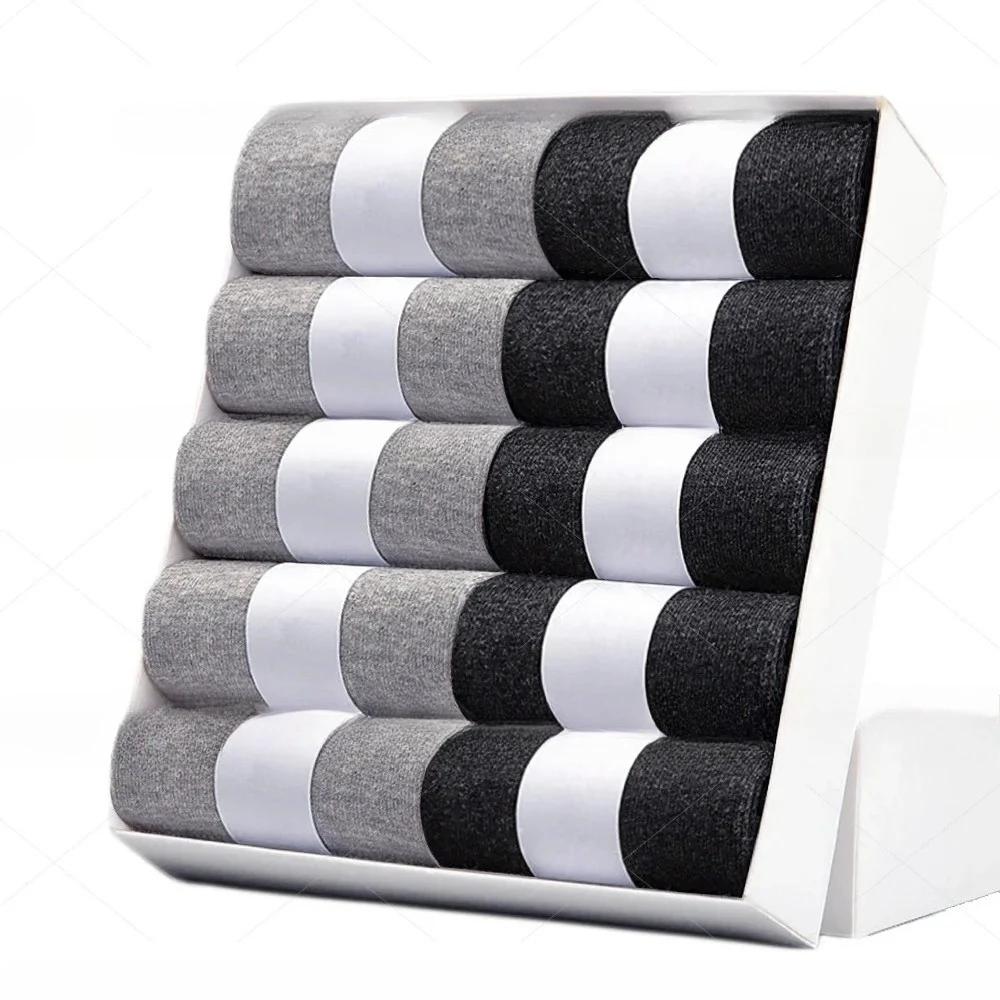 5 10 Pairs Men Socks Cotton Blend Black Business Casual Soft Breathable for Spring Summer Autumn Winter Size 6-13