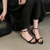 Sexy Kitten Heel Sandals Women Summer Fashion Open Toe Ankle Strap Buckle Party Shoe Elegant Brand Designer Wedding Bridal Shoes