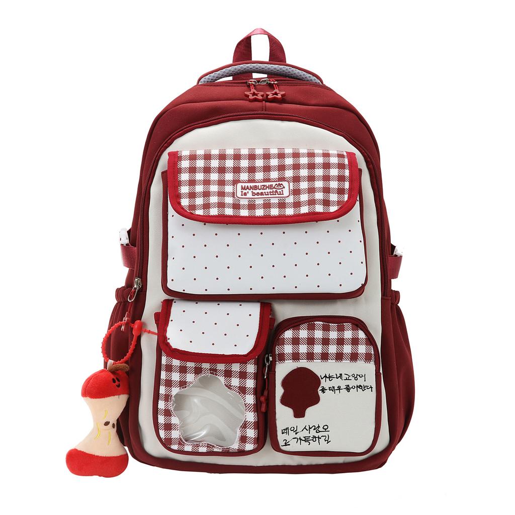 Schoolbag new schoolbag women's college wind milk yellow large capacity high value middle and high school students multi-compartment backpack