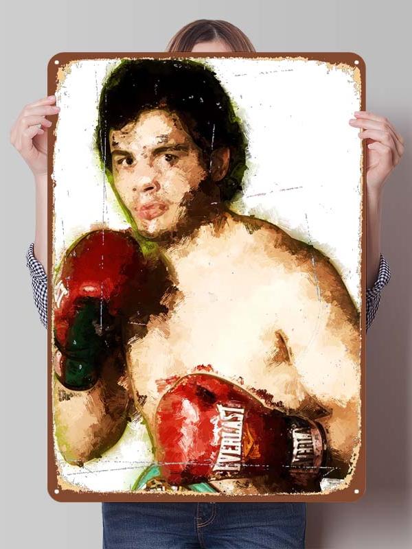 Julio Cesar Chavez Boxer Metal Signs Gaming Room Decoration Custom Metal Plates Boxing Poster for Wall Art Decoration Retro Home