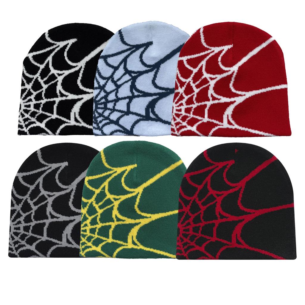 Gothic Style Spider Pattern Knitted Hat, Women'S Winter Warm Beanie, Men'S Casual Hat, Outdoor Knitted Hat