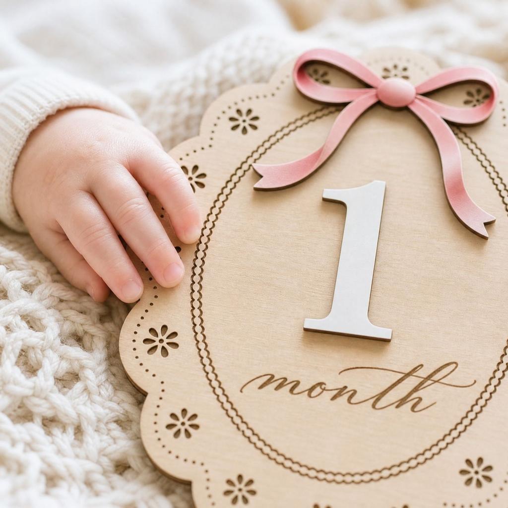 Holz Baby Monatskarten für Foto-Requisiten