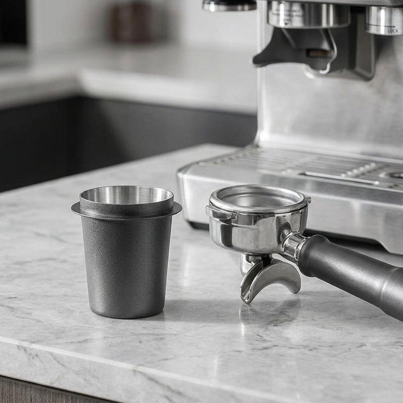 Espresso Powder Catch Cup Food Grade Stainless Steel Portable Coffee Dosing Cup 51mm 58mm Practical Coffee Bar Accessory