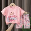 Kinder Baumwolle Kurzarm Kurzhose Set Für Sommer; T-Shirt-Sets für Jungen und Mädchen