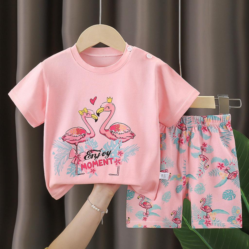Kinder Baumwolle Kurzarm Kurzhose Set Für Sommer; T-Shirt-Sets für Jungen und Mädchen