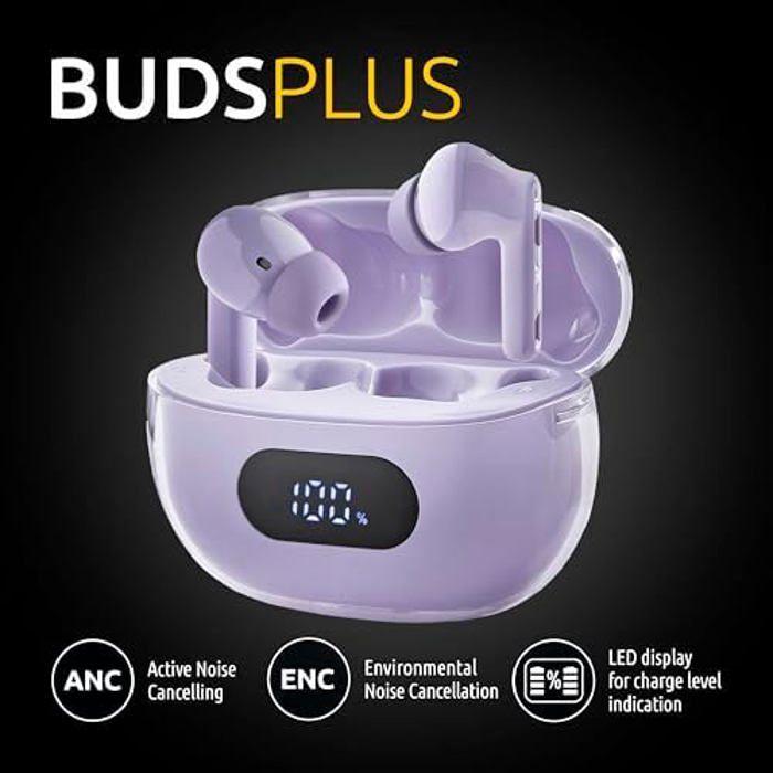 Intenso Buds Plus TWS T313AE Wireless Earbuds with Active Noise Cancellation, ENC, Bluetooth and Up To 25 Hours of Playtime