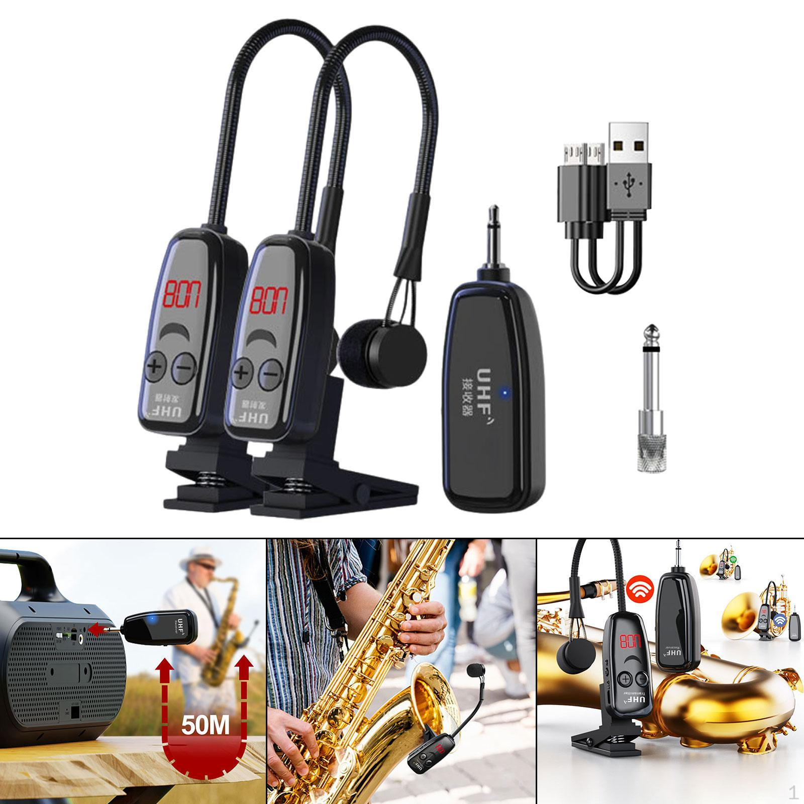 

Саксофон Микрофон Микрофон Перезаряжаемые Инструменты Портативный UHF Мини для