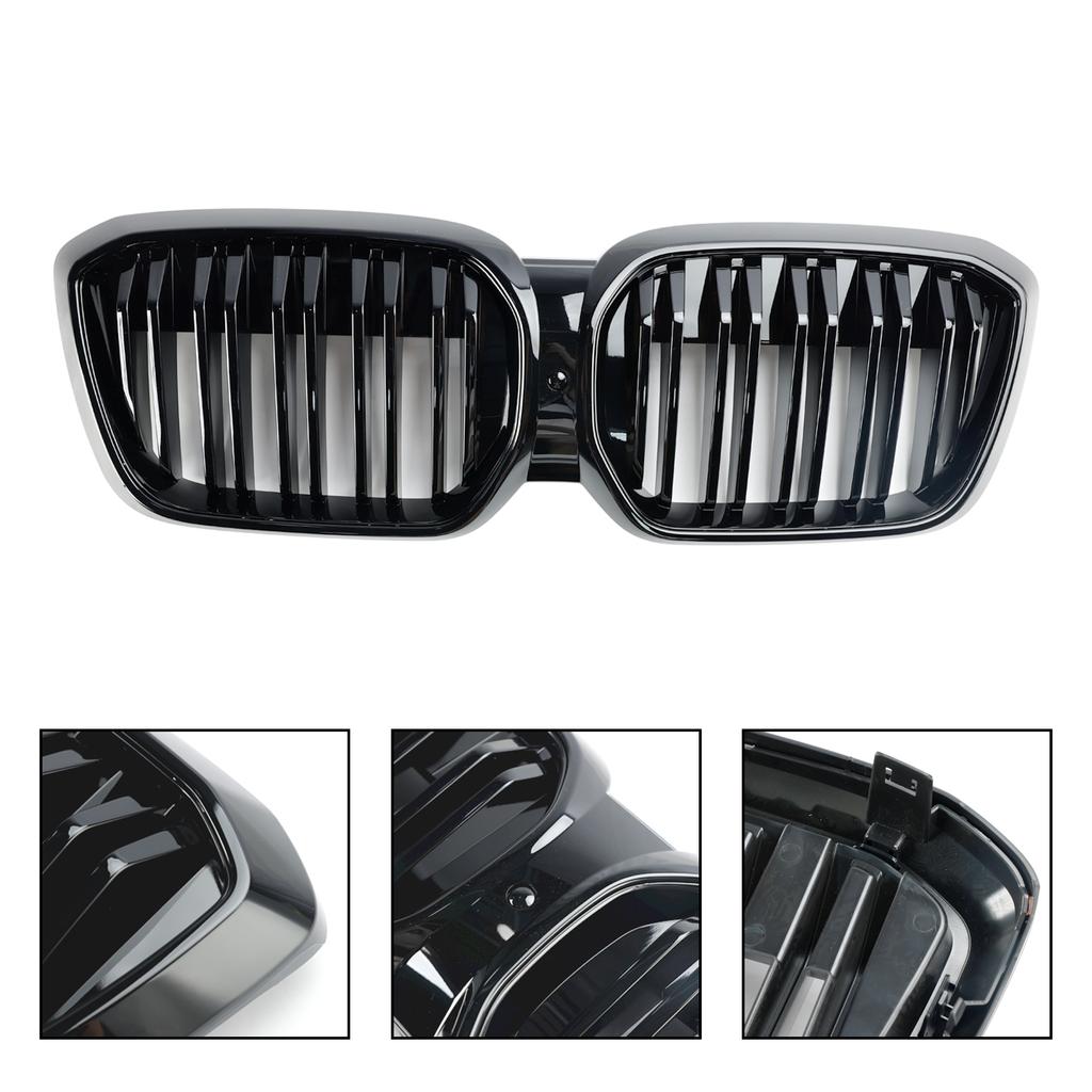 Gloss Black Front Kidney Grill Grille Fit BMW IX3 G08 LCI 2022+ Double Slat
