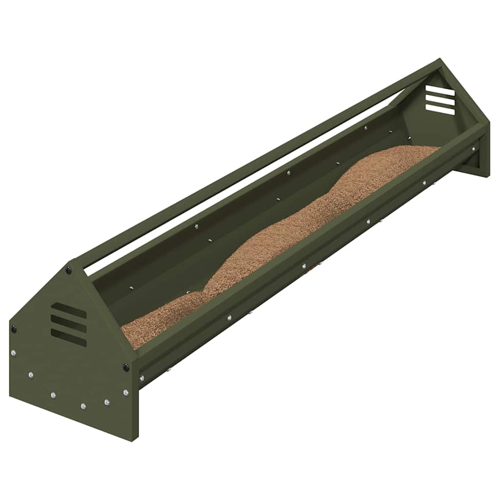 Chicken Feeder Trough Olive Green 108 X 20.5 X 20 Cm