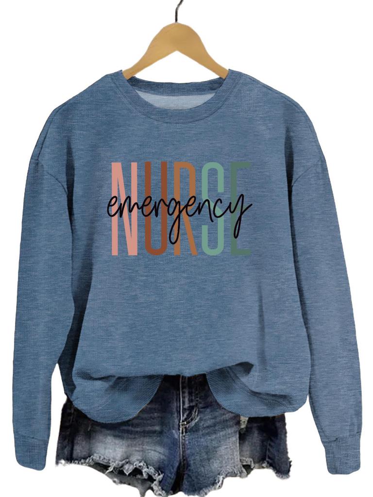 European Fashion Printed Long-Sleeve Pullover Sweatshirt: Comfortable, Versatile Autumn Top for Women