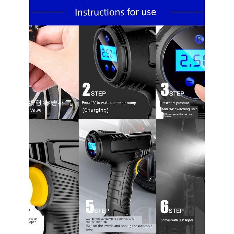 Fashion German Import Technology Car Wireless Vehicle Air Pump Portable Handheld Smart Outdoor Emergency Light