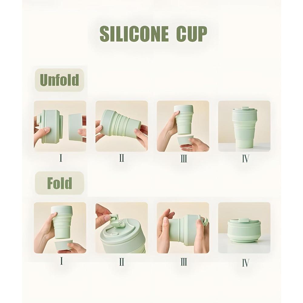 12 Oz Foldable Water Bottle, Silicone Portable Travel Water Cup, Lightweight and Reusable, Suitable for Travel and Sports, Etc.