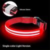 Light Up Dog Collar for Night Walk Color LED Glowing Pet Safety Collar Rechargeable Dog Necklace with Dog Harness Dog Leash Ring