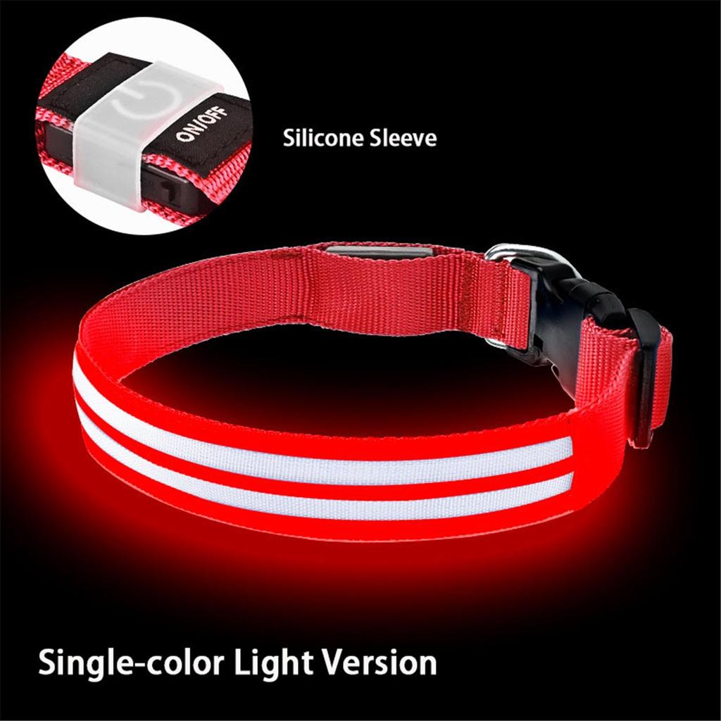 Light Up Dog Collar for Night Walk Color LED Glowing Pet Safety Collar Rechargeable Dog Necklace with Dog Harness Dog Leash Ring