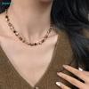 Tiger Eye Stone Choker Necklace – Boho Minimalist Beaded Collar Necklace for Women