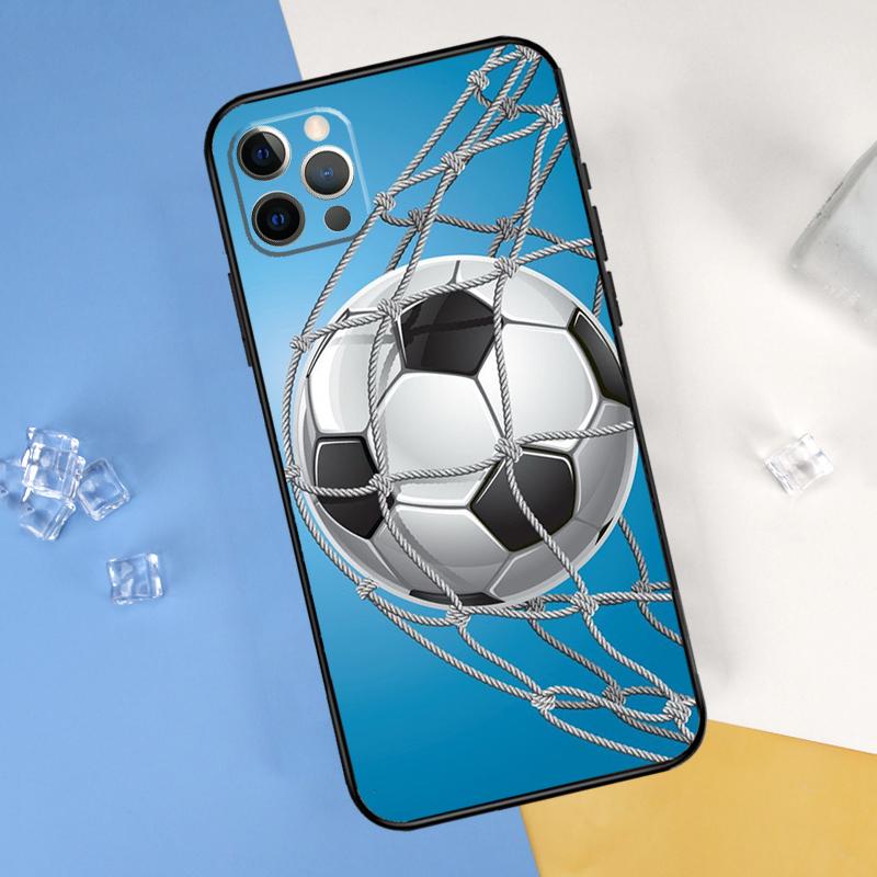 Football Soccer Ball Phone Case For iPhone 16 Pro Max 12 13 Mini 11 14 15 Pro Max XR 16 15 Plus 16e Cover Shell