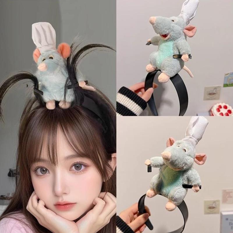 Cartoon Cute Plush Doll Headband Ratatouille Hairband Hairpin Women Girl Headdress Accessories Gift