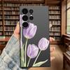 Purple Tulips Watercolor Soft TPU Phone Case Slim Fit Cover For Samsung Galaxy S26 S25 S24 Ultra S23 S22 S21 Plus All A Series