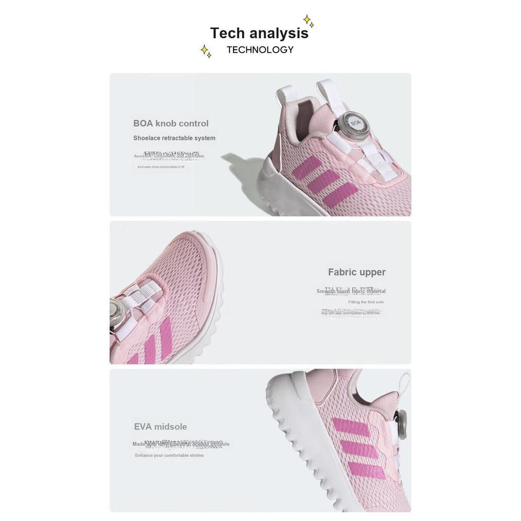 Adidas ActiveFlex BOA 3.0 Comfortable Versatile Non-Slip Durable Low-Top Casual Shoes Kids Sneakers Pink White IE3959
