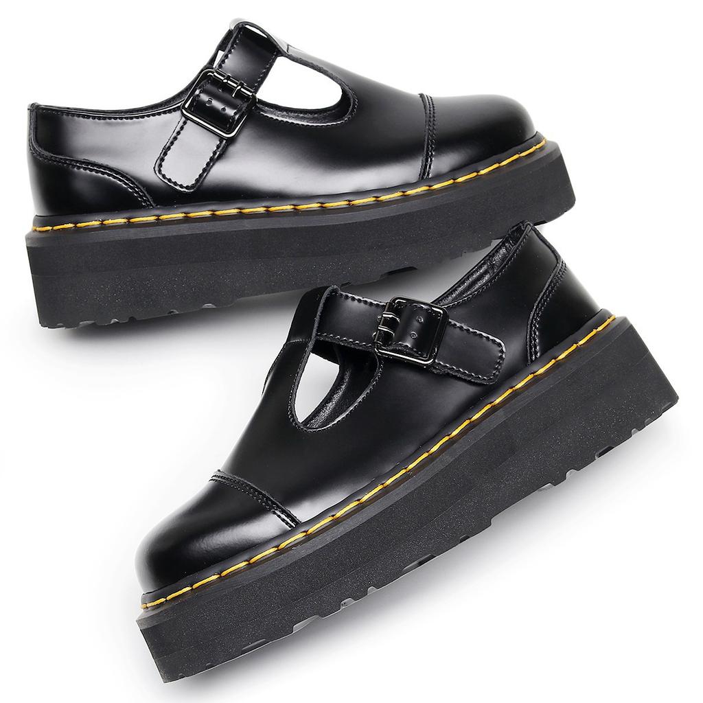No foot grinding = lightweight thick-soled T-word Mary Jane women's small leather shoes genuine leather casual office student Martin short boots