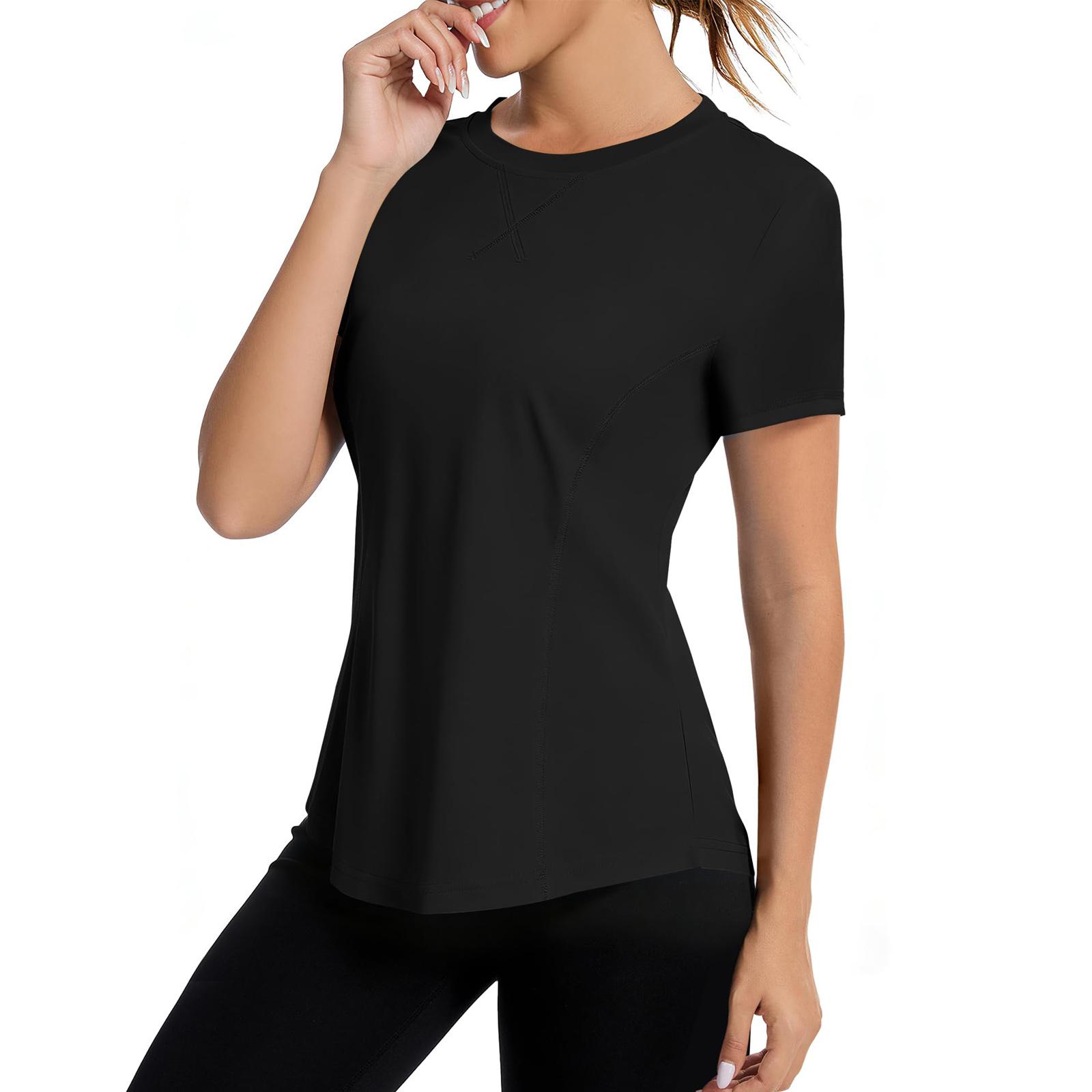 Женская блузка Модная и повседневная футболка Топ L чёрный