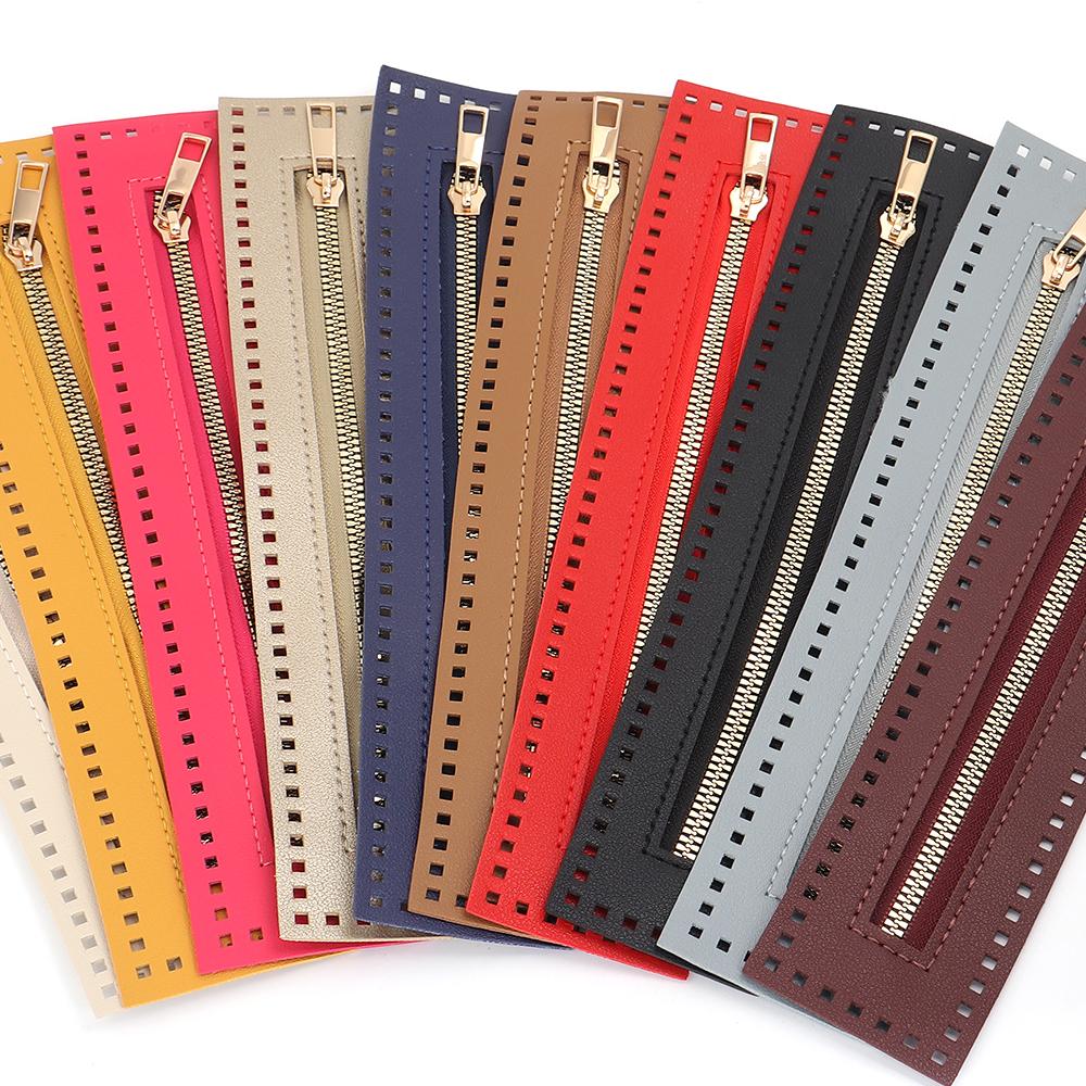 1pc 27cm Long Leather Zipper Practical Soild Zipper For Home Crochet Bags Handbag Hardware Leather Zipper Sewing Accessories
